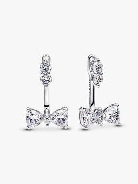 Pandora Sparkling Bow Drop Earrings